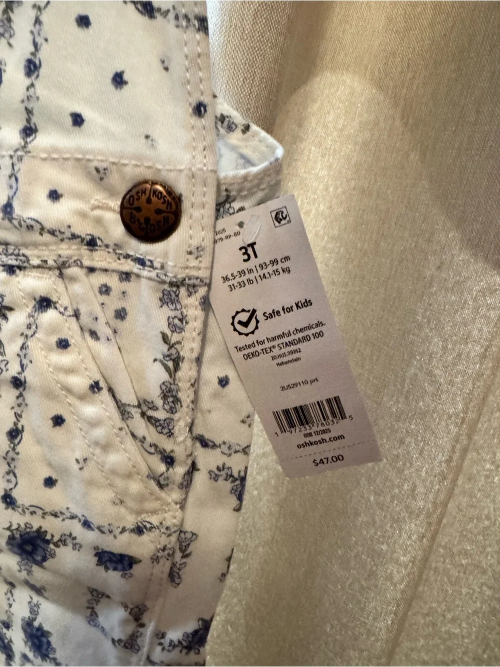 OshKosh B'gosh floral patch work Overalls